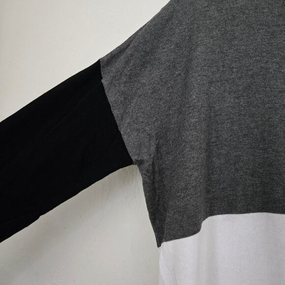 Planet by Lauren G "Squared" Colorblock Pima Cotton Blend Sweater, One Size - Picture 6 of 11